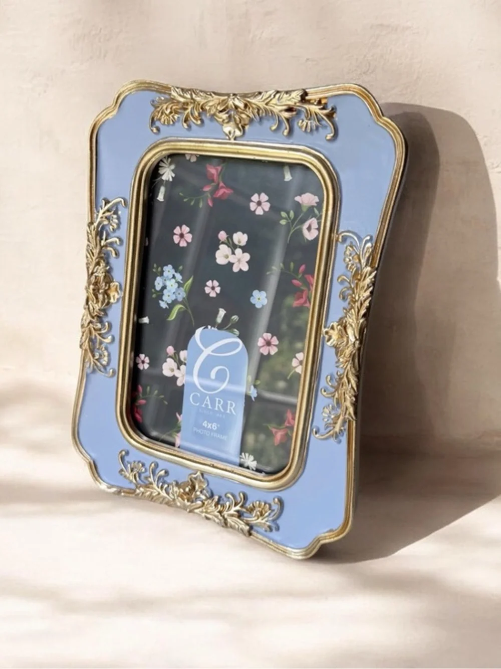 Lavender and Gold Ornate Photo Frame 4”x6” photo